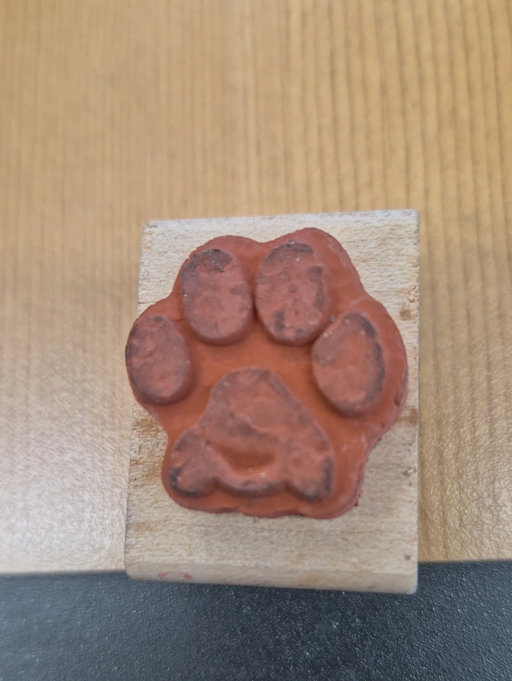 Wooden Paw Print Pet Stamp - Natural Wood